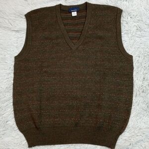 Vintage Mark Shale Sweater‎ Mens Green L Vest Wool Oxford Preppy Casual Grandpa